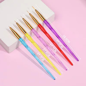 Drawing / Striping Brush - Diamond Shaped Stem - 5pcs