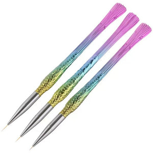 Drawing / Striping Brush - Mermaid Tail - 3pcs