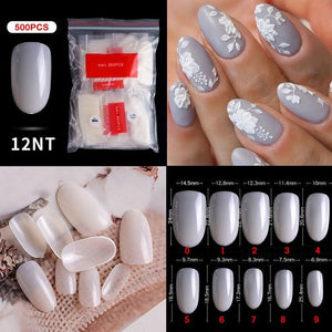 Round - Full Cover Nail Tips - 500pcs - Bag