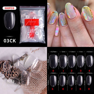 Round - Full Cover Nail Tips - 500pcs - Bag