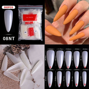 Almond - Full Cover Nail Tips - 500pcs - Bag