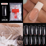 Full / Squoval - French Half Cover Nail Tips - 500pcs - Bag