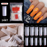 Full / Squoval - French Half Cover Nail Tips - 500pcs - Bag