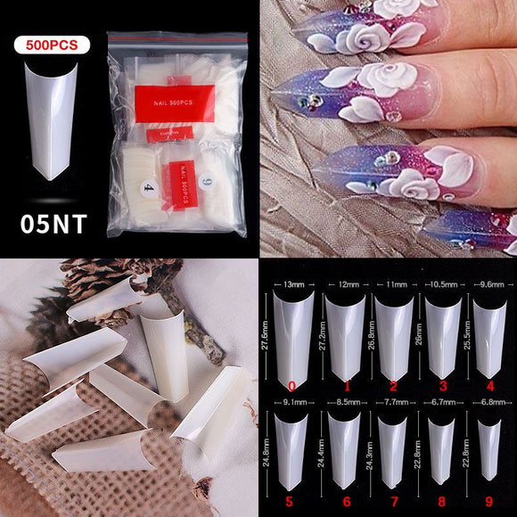 Edge - Half Cover Nail Tips - 500pcs - Bag