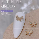 Nail Decoration - Butterfly Rhinestones - 2pcs