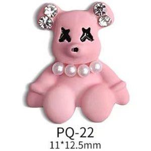 Nail Decoration - Pink Bear Jewlery - 2pcs