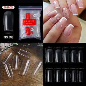 Square - Full Cover Nail Tips - 500pcs - Bag