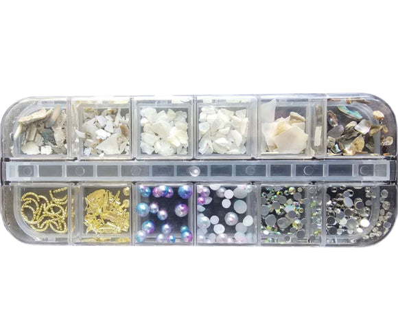 12 Grids Nail Decoration - Mix Decore