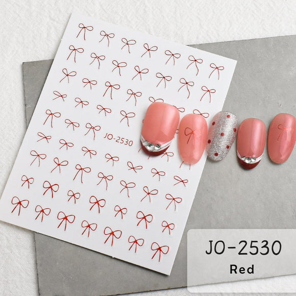 Nail Sticker - JO2530 - Bow Red