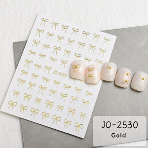 Nail Sticker - JO2530 - Bow Gold