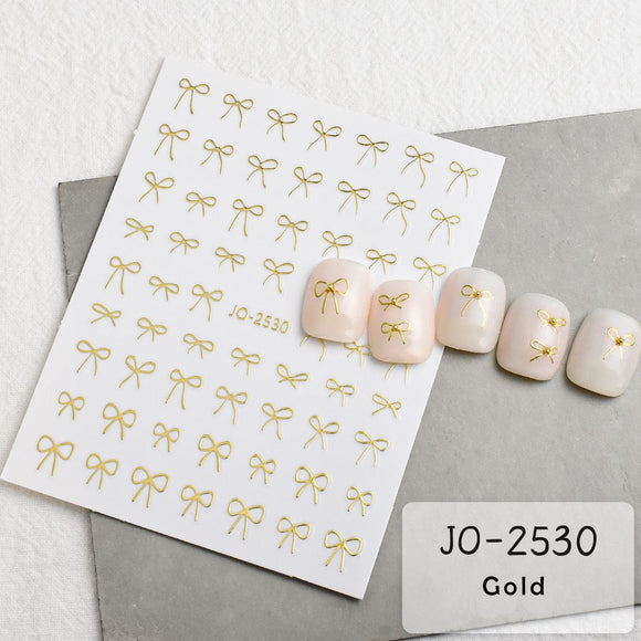 Nail Sticker - JO2530 - Bow Gold