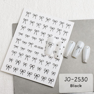 Nail Sticker - JO2530 - Bow Black