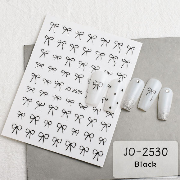 Nail Sticker - JO2530 - Bow Black