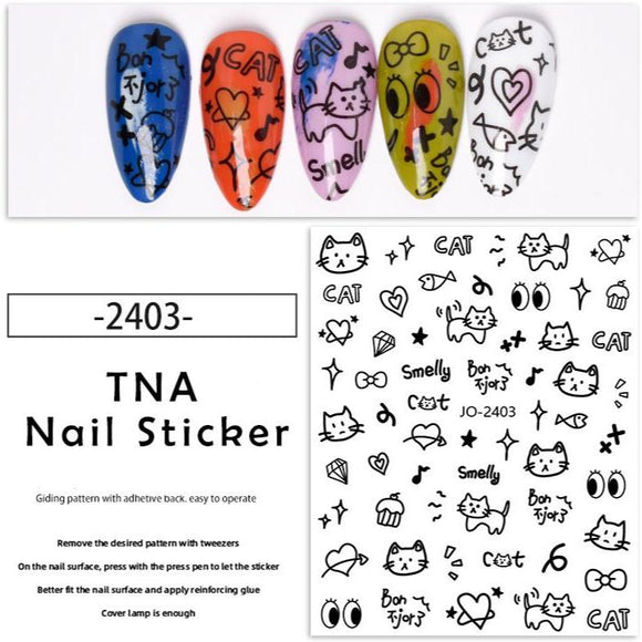 Nail Sticker - 2403 - Cat