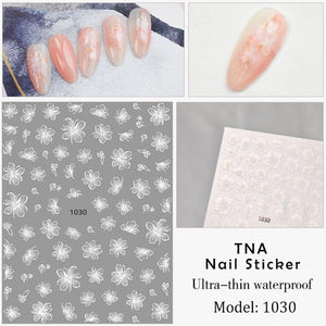 Nail Sticker - 1030 - White Flower