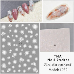 Nail Sticker - 1032 - White Flower