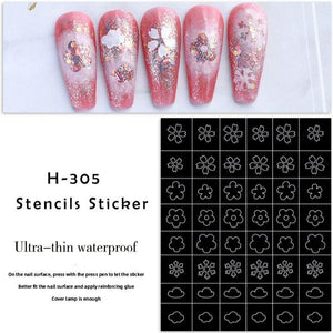 Nail Sticker - H-305 - Stencils Sticker