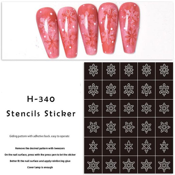 Nail Sticker - H-340 - Stencils Sticker