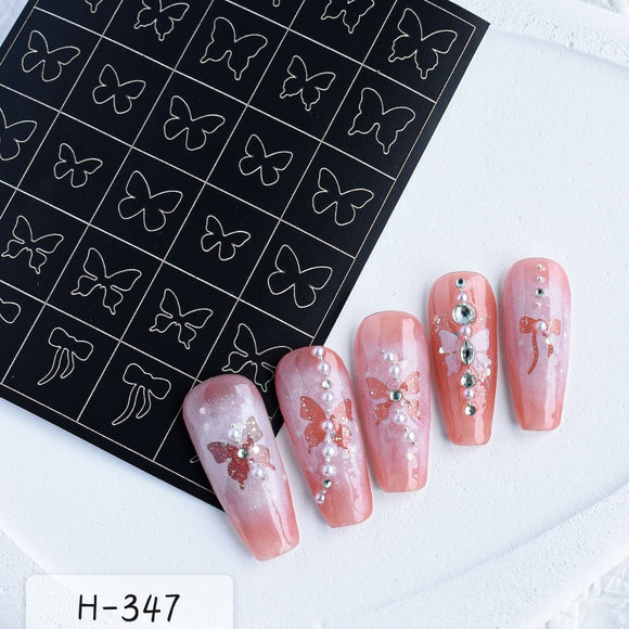 Nail Sticker - H-347 - Stencils Sticker