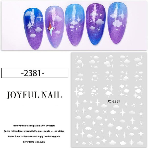 Nail Sticker - JO-2381 - Cloud & Stars