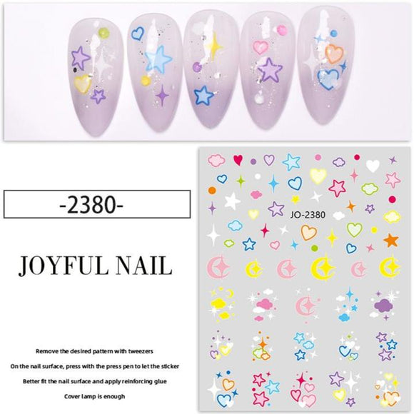 Nail Sticker - JO-2380 - Hearts & Stars