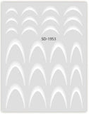 Nail Sticker - SD-1953 - French - White