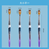 Acrylic Brush - Purple Stem - 4pcs