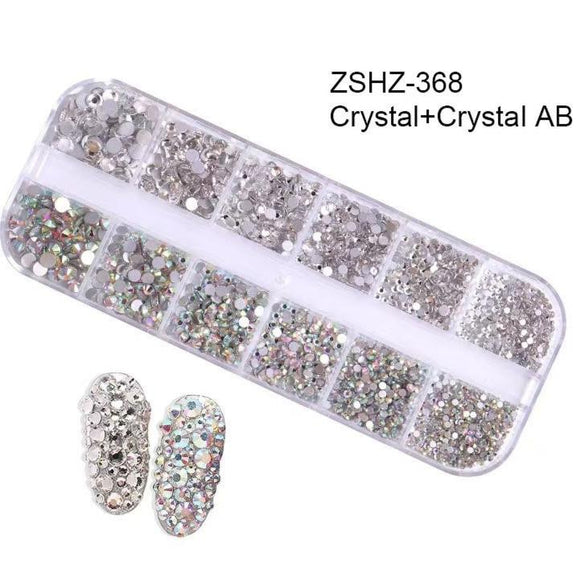 Rhinestones - Flat Bottom - AB & Silver