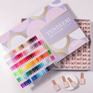 Vendeeni - UV Gel Polish - Summer Collection - 144pcs Box Set - Free Colour Chart