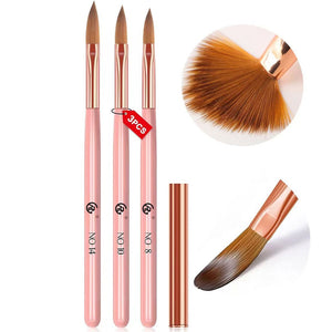 Acrylic Brush - Pink Stem - 3pcs