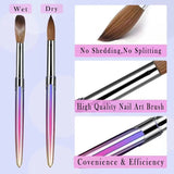 Acrylic Brush - Rainbow Stem - 4pcs