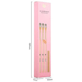 Acrylic Brush - Pink Stem - 3pcs