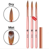 Acrylic Brush - Pink Stem - 3pcs