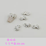 Bow Nail Decoration - Metal with Rhinestones - 5pcs