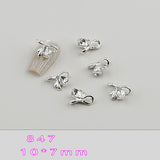 Bow Nail Decoration - Metal with Rhinestones - 5pcs