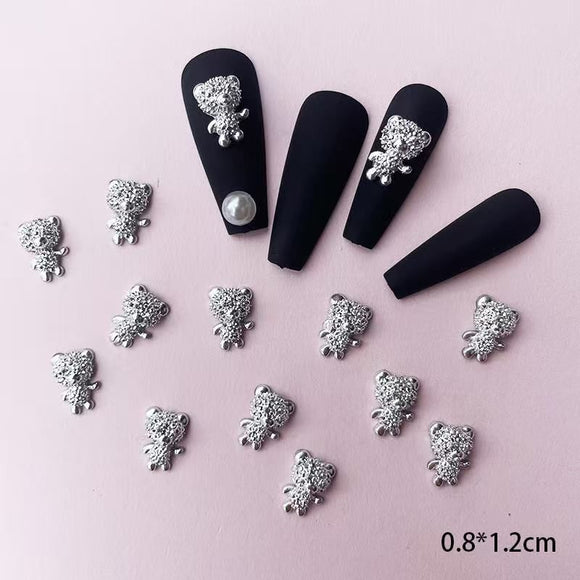 Metal Nail Jewlery - Bear - 20pcs