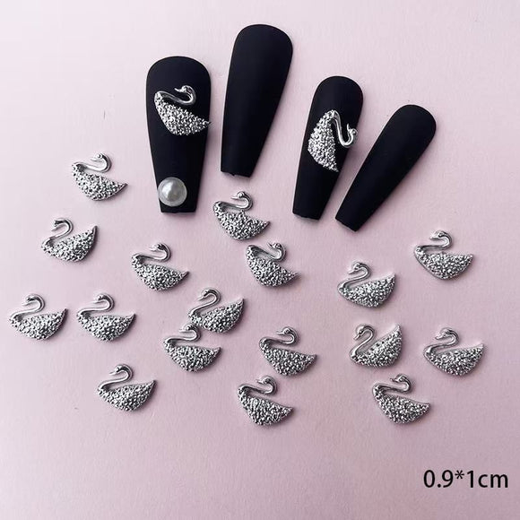 Metal Nail Jewlery - Swan - 20pcs