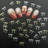 Bow Nail Decoration - Metal - 10pcs