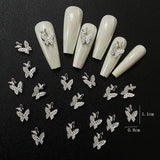 Nail Decoration - Double Butterfly Alloy Charms - 10pcs