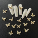 Alloy Butterfly Nail Rhinestones 10pcs