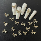 Alloy Bow tie Nail Rhinestones 10pcs