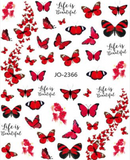 Nail Sticker - 2366 - Red Butterfly