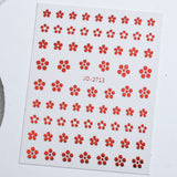 Nail Sticker - 2713 - Platinum Red Flower