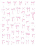 Nail Sticker - 2712 - Pink Bow Ribbon