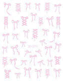 Nail Sticker - 2711 - Pink Bow Ribbon