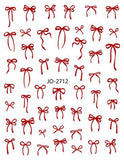 Nail Sticker - 2712 - Red Bow Ribbon