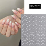 Nail Sticker - JO-2670 - French Line - White