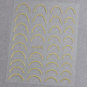 Nail Sticker - JO-2670 - French Line - Gold