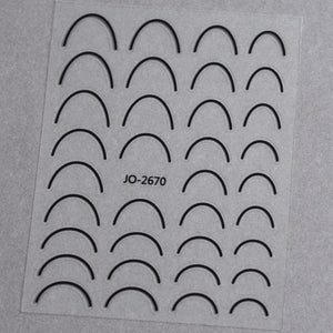 Nail Sticker - JO-2670 - French Line - Black