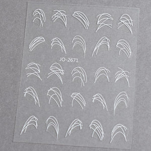 Nail Sticker - 2671 - French - White